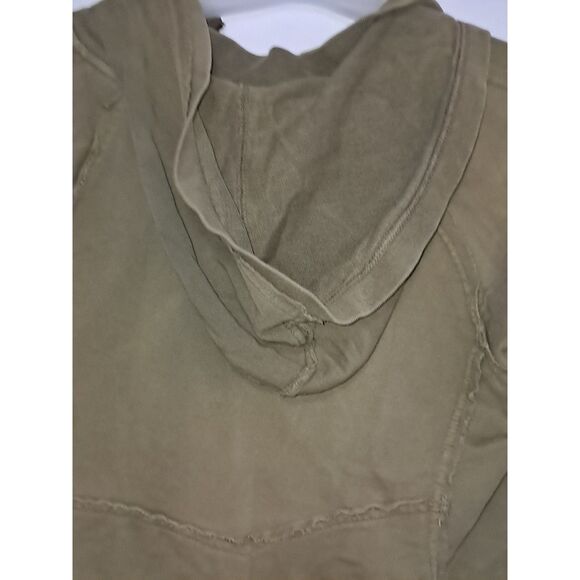 A Simply Irresistible Sweatshirt Hoodie Zip Front Raggedy Boho Olive Green L - Picture 11 of 13